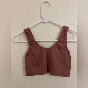 SKIMS ribbed stretch bralette in dusty rose color